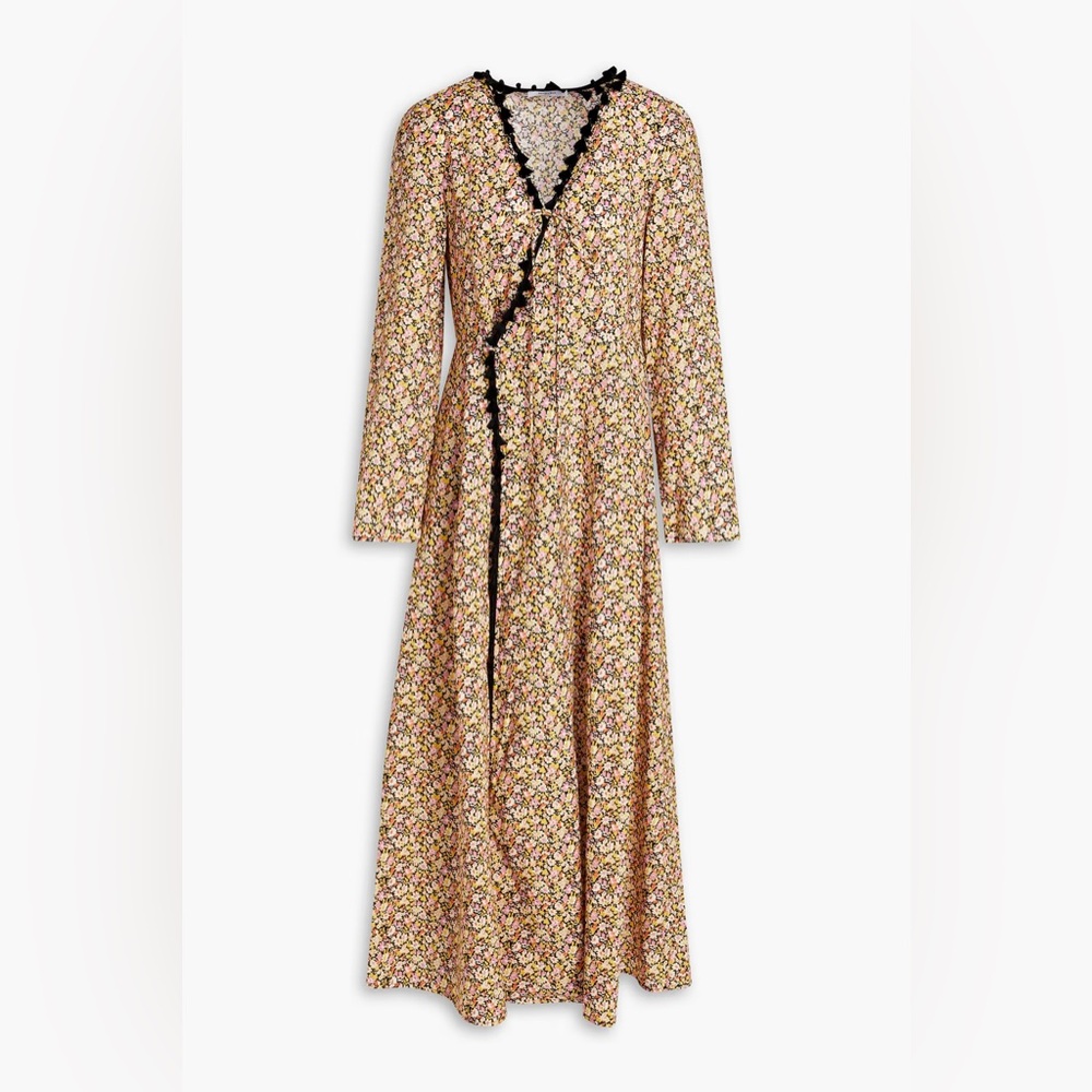 Marisa Floral Long Sleeve Wrap Dress / Coverup